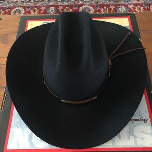 CowBoy Hat: Stetson Grant 4inch Black 7-3/8